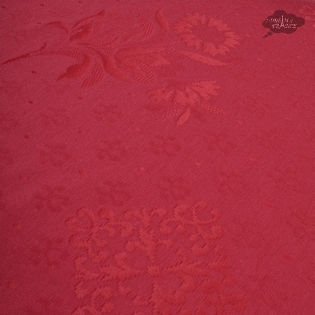 62x124" Rectangular Poppies Yellow & Red Matelassé Tablecloth by Tissus Toselli