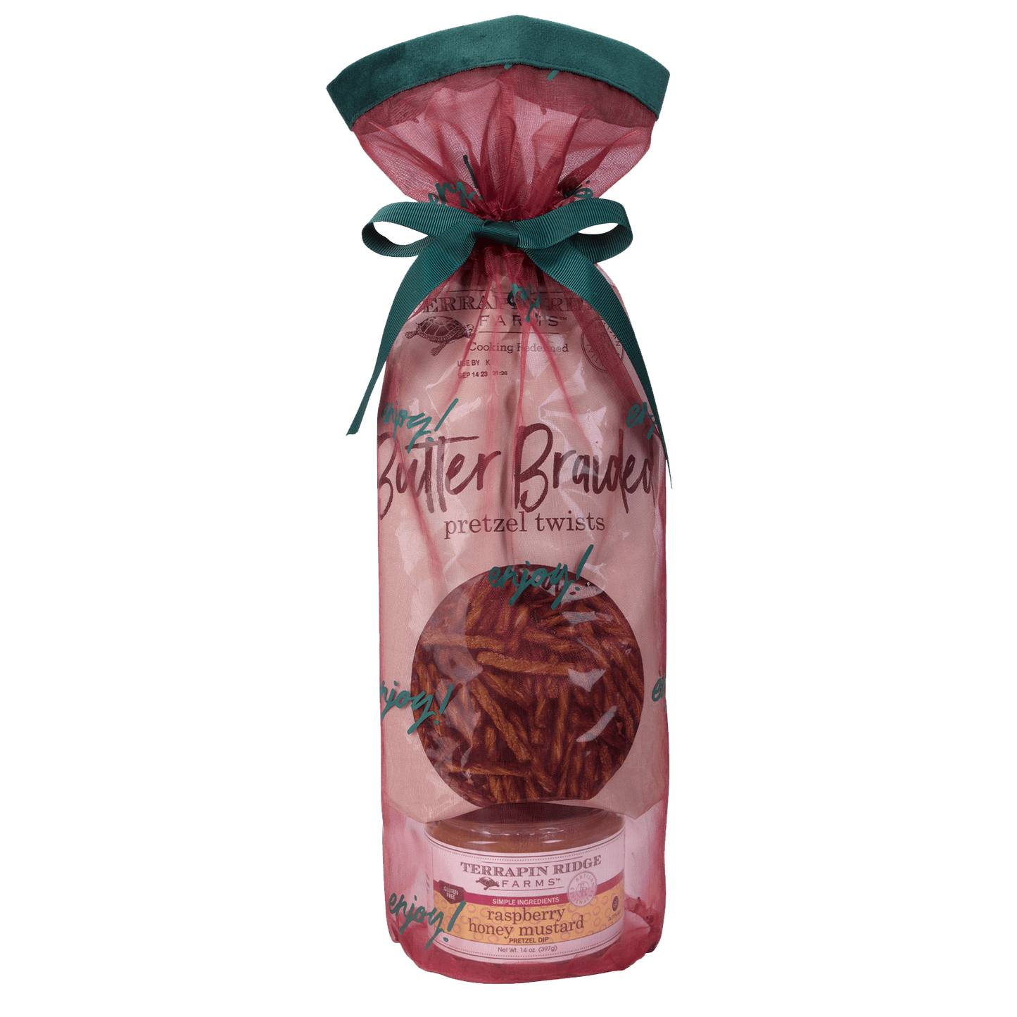 Holiday Grab and Go Giftset with Raspberry Honey Mustard and Braided Pretzel Twists