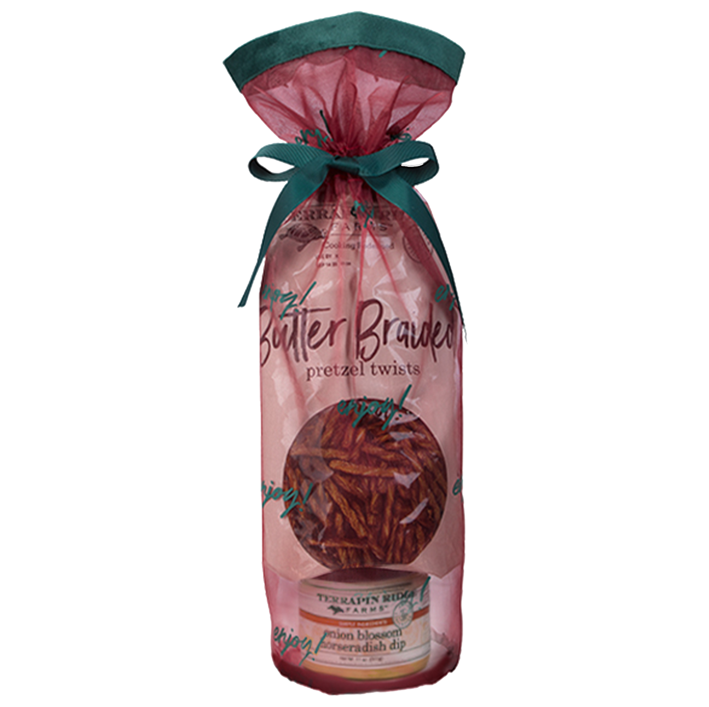 Holiday Grab and Go Giftset with Onion Blossom Horseradish Dip and Butter Braided Pretzels