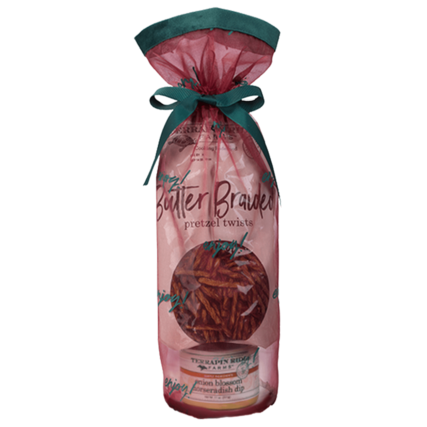 Holiday Grab and Go Giftset with Onion Blossom Horseradish Dip and Butter Braided Pretzels