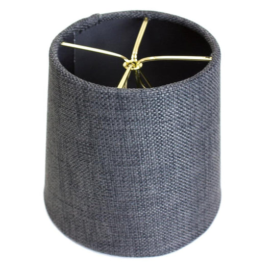 6"W x 5"H Set of 6 Granite Gray Burlap Drum Clip On Shade