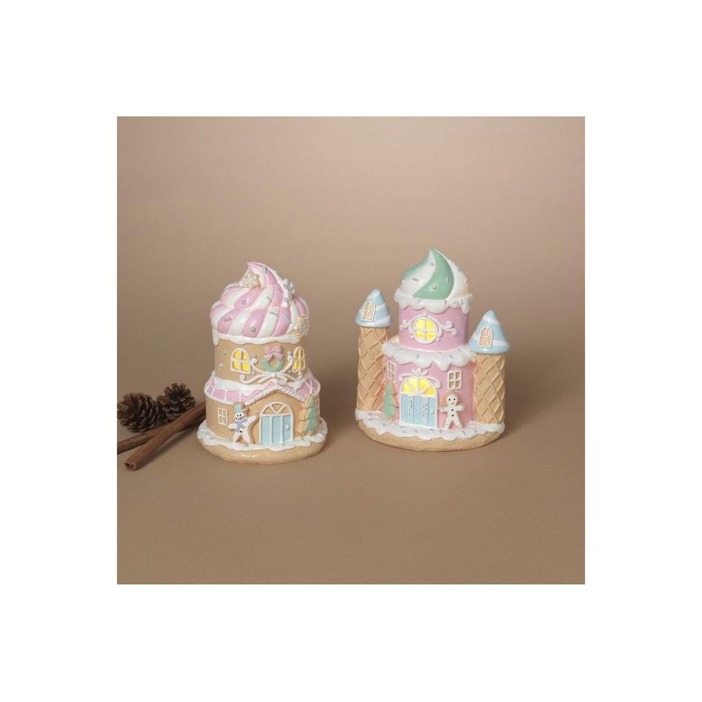 6.5" Lighted Resin Holiday Ice Cream House