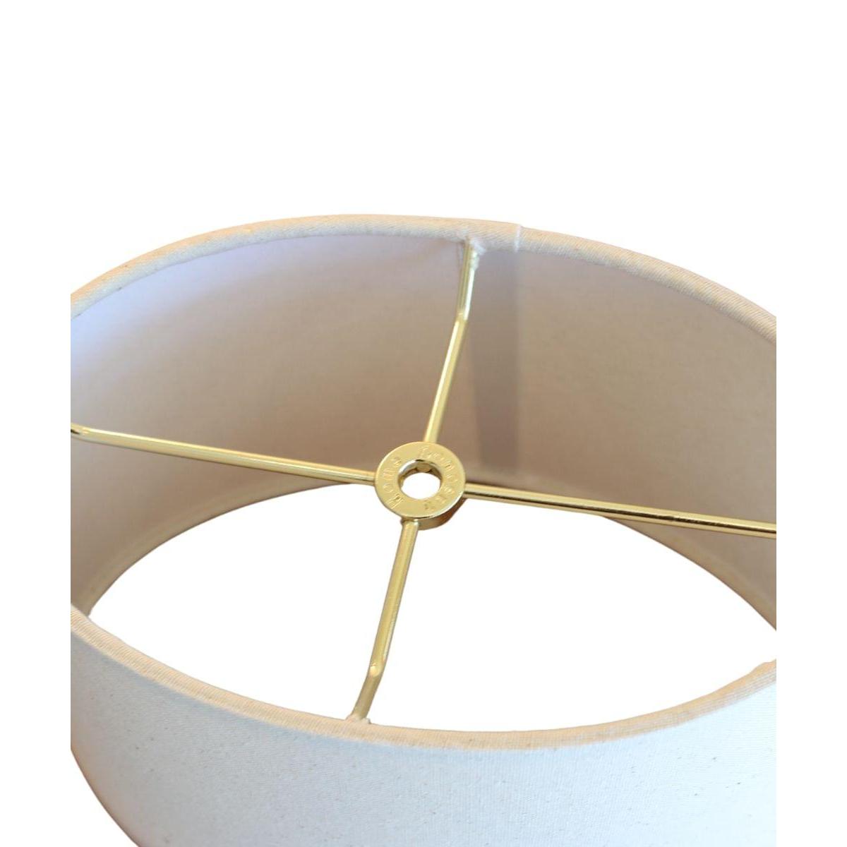 (6.5x10) Top (8x12) Bottom x 7.5H Hardback Oval Drum Lampshade, Light Oatmeal Off-White