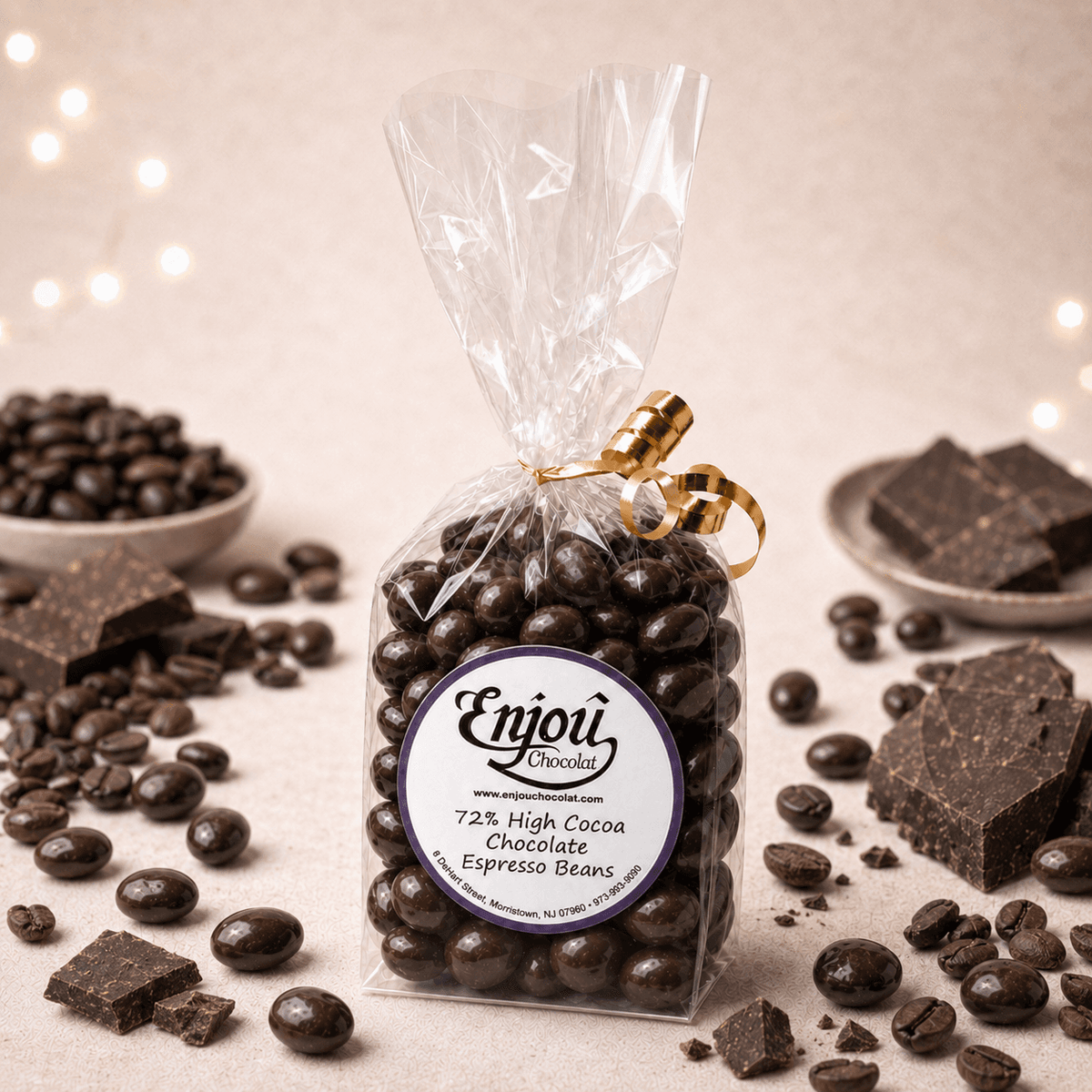 72% High Cocoa Dark Chocolate Covered Espresso Beans