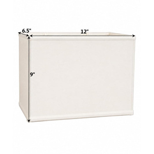7"W x 9"H Rectangular Drum Lampshade White