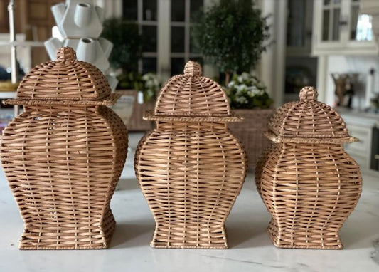 Square Wicker Jar (3 Sizes)