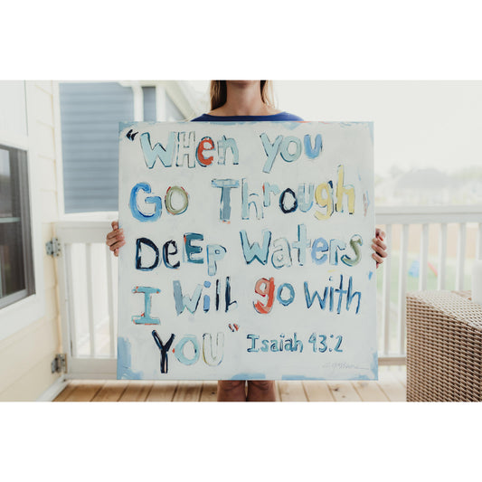 Isaiah 43:2 on canvas