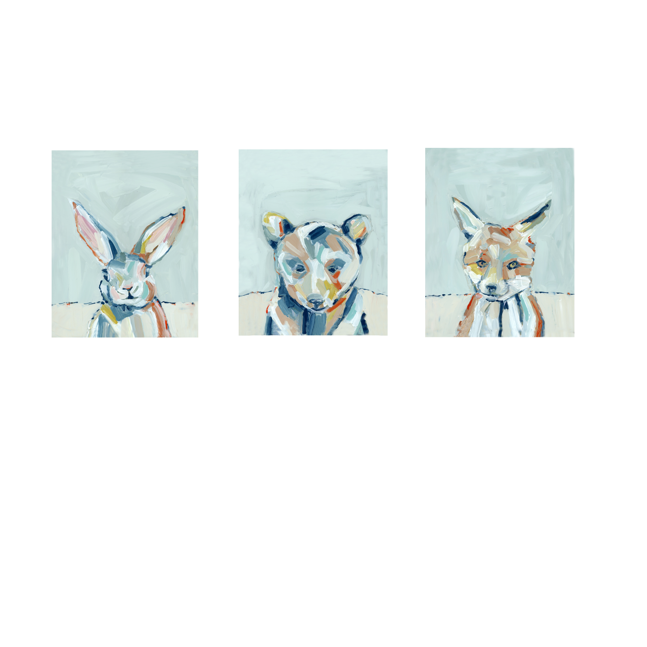 The Woodlands Fox Bear Bunny Fine Art Prints