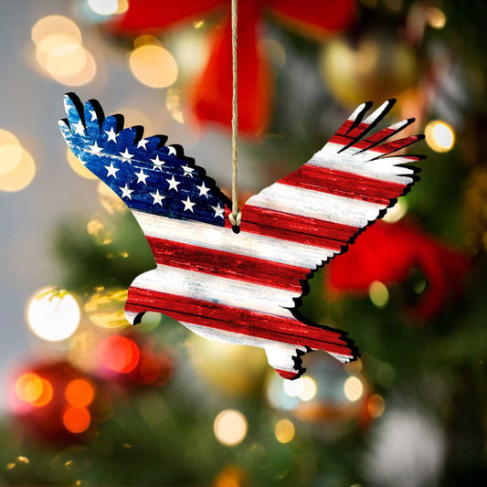 Eagle Freedom Rustic Wooden Ornaments - American Patriotic Decor - 8198912