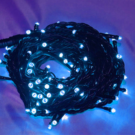100 LED Green Wire String Light with connector - Blue