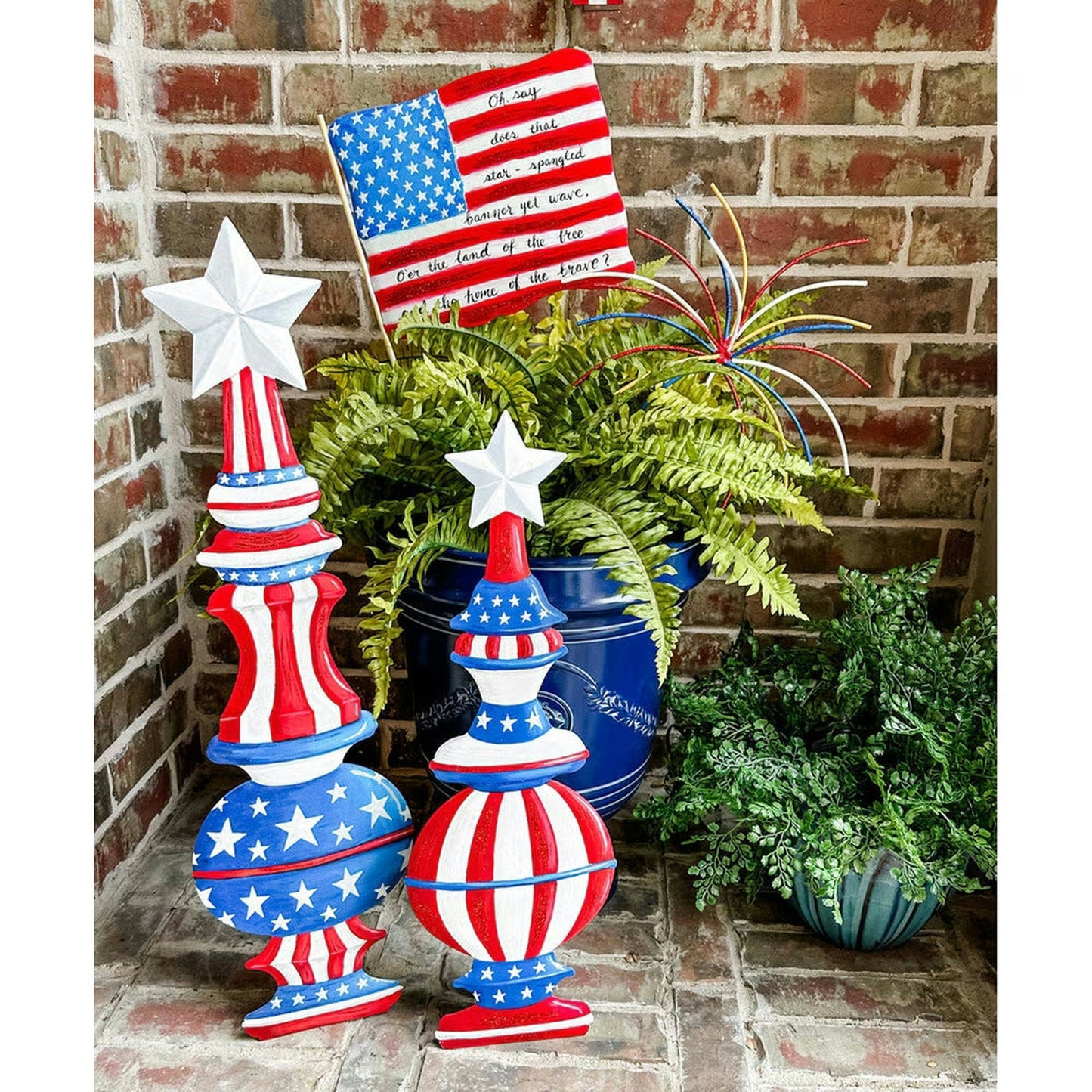 Patriotic American Topiaries, Set of 2