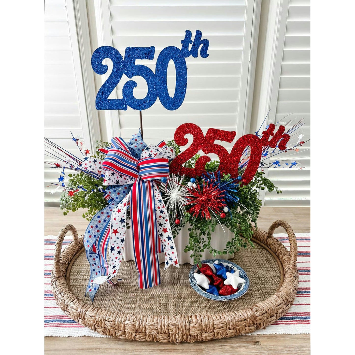Glitter Americas 250th Birthday Stake, Set of 2