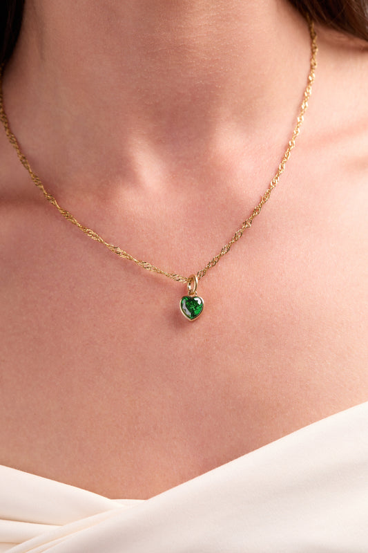 May 'Hope' Heart Birthstone Charm