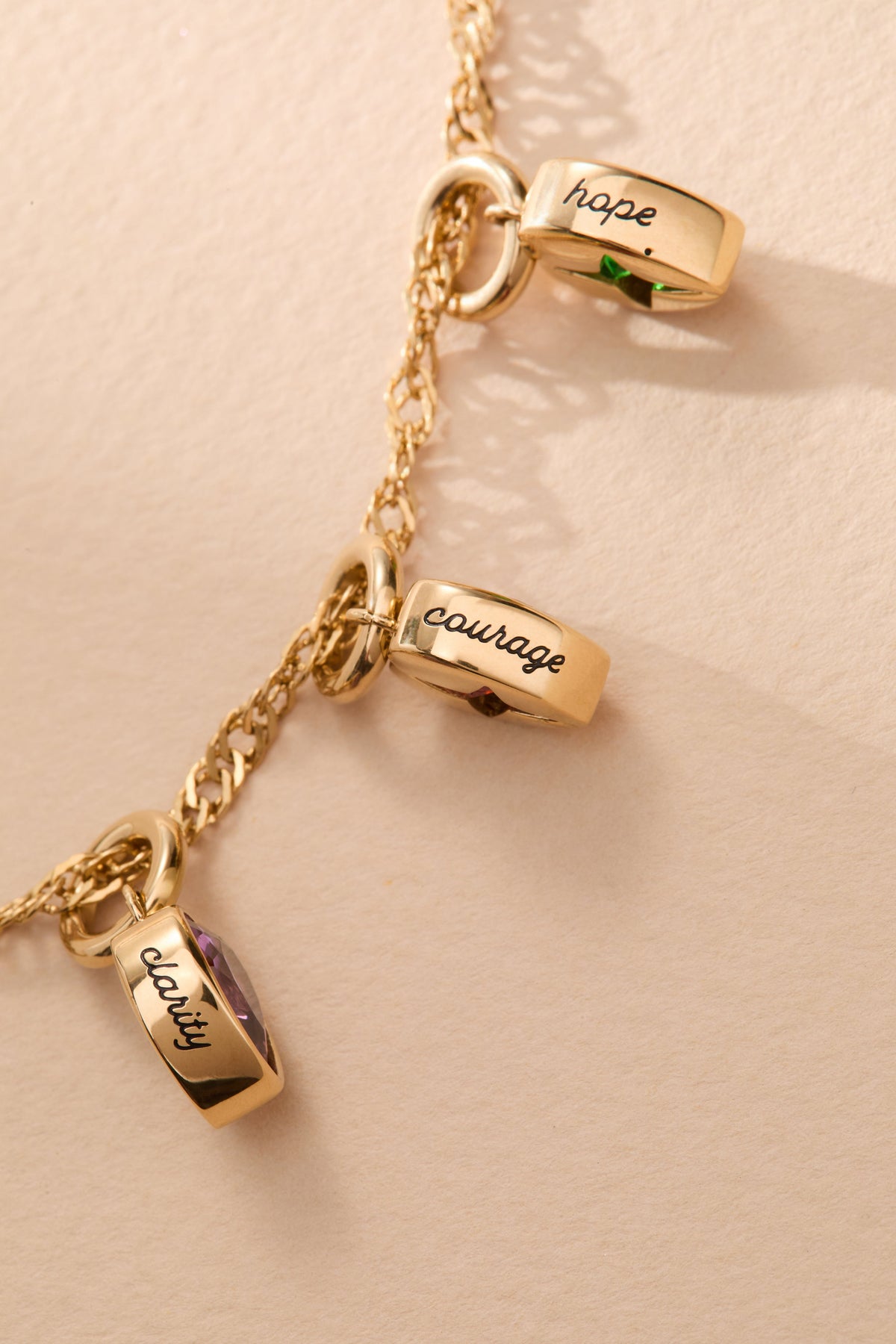 May 'Hope' Heart Birthstone Charm