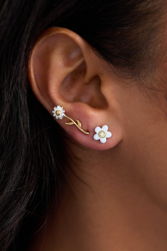 a close up of a woman's ear