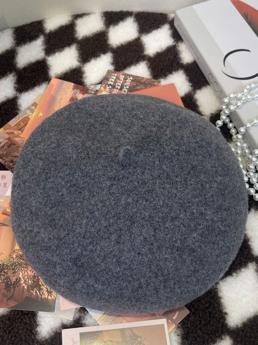 100% Wool Retro Hand-Knit Beret