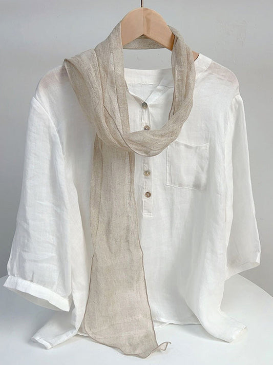 100% Linen Hand-Tie-Dyed Scarf