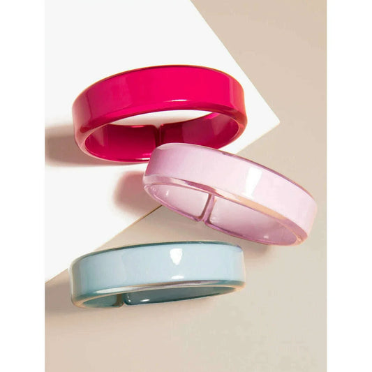 Acrylic Resin Stacking Bangle Bracelet ORANGE