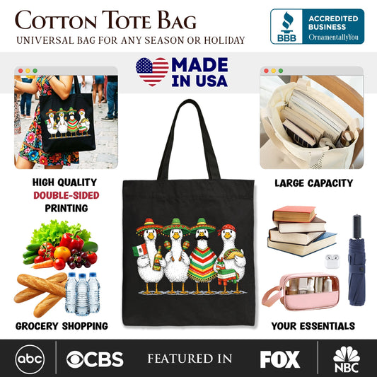 Cinco De Mayo Goose Mexican Tote Bag, Funny Fiesta Gift Shopper