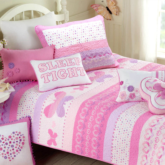 Butterfly Fairisle Pink Purple Sleep Rectangular Decor Throw Pillow