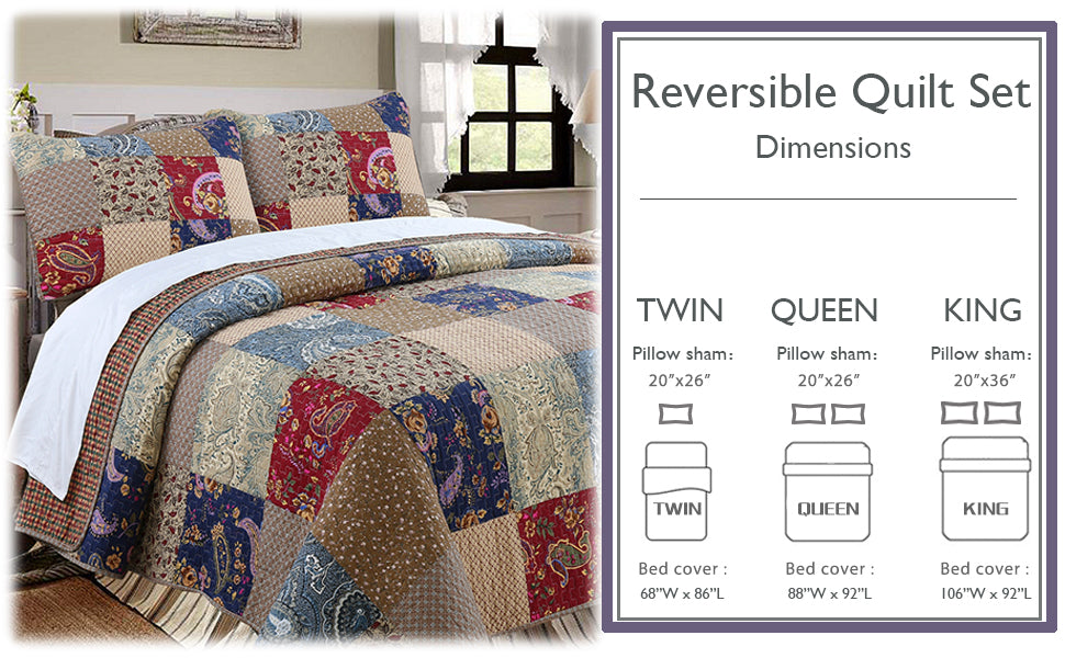a bed with different patterns on it