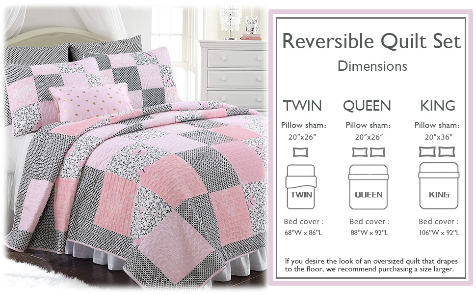 Lovett Real Patchwork Cotton Reversible Quilt Bedding Set