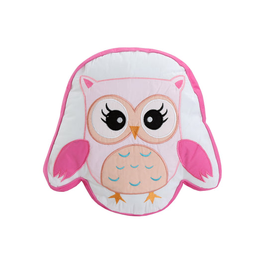 Home Sweet Pink Owl Embroidered Novelty Decor Throw Pillow