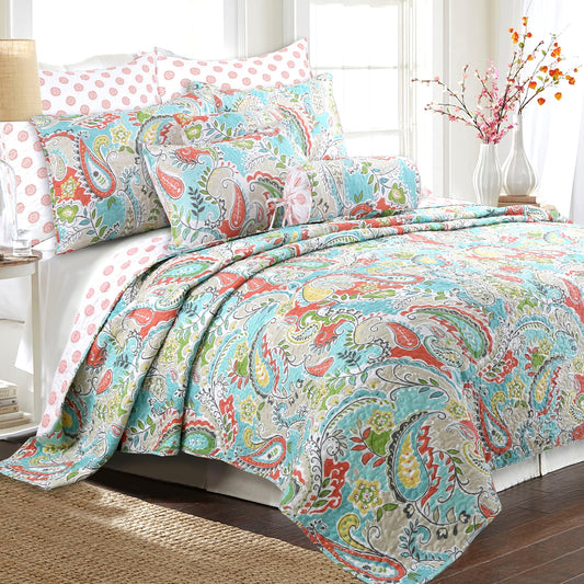 Mirage Paisley Floral Decor Throw Pillows (Set of 3)