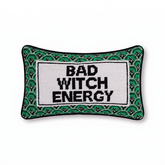 Bad Witch Energy Needlepoint Pillow