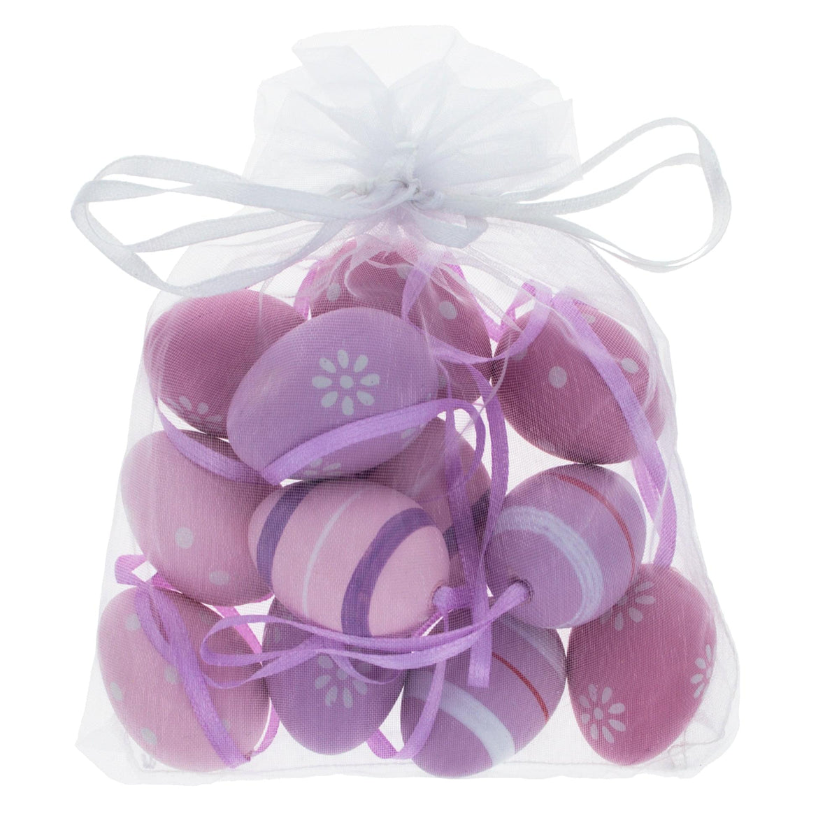 a bag of purple eggs