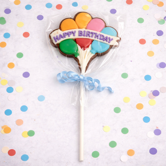Happy Birthday Balloon Lolly - 10 Inch Stick -