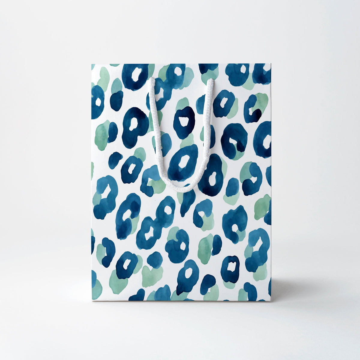 Blue Leopard Print Gift Bag | Luxury Gift Bag by JOSIL Paperie