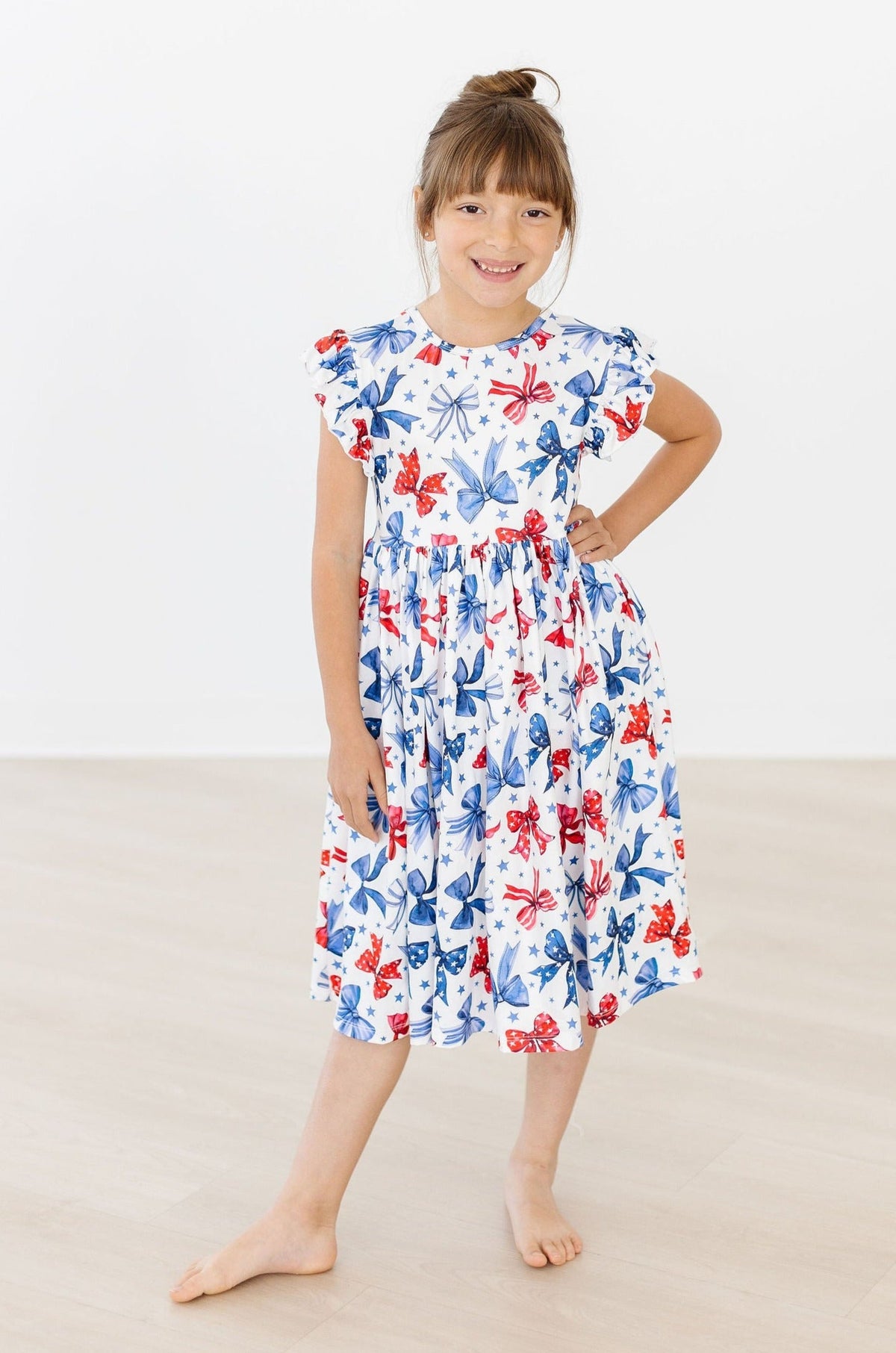 a girl in a dress