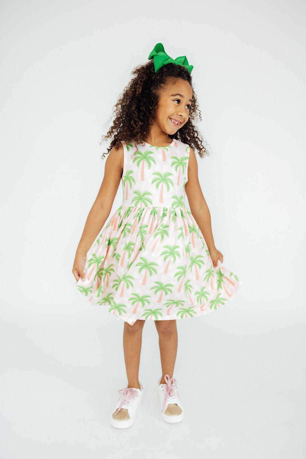 a girl in a dress