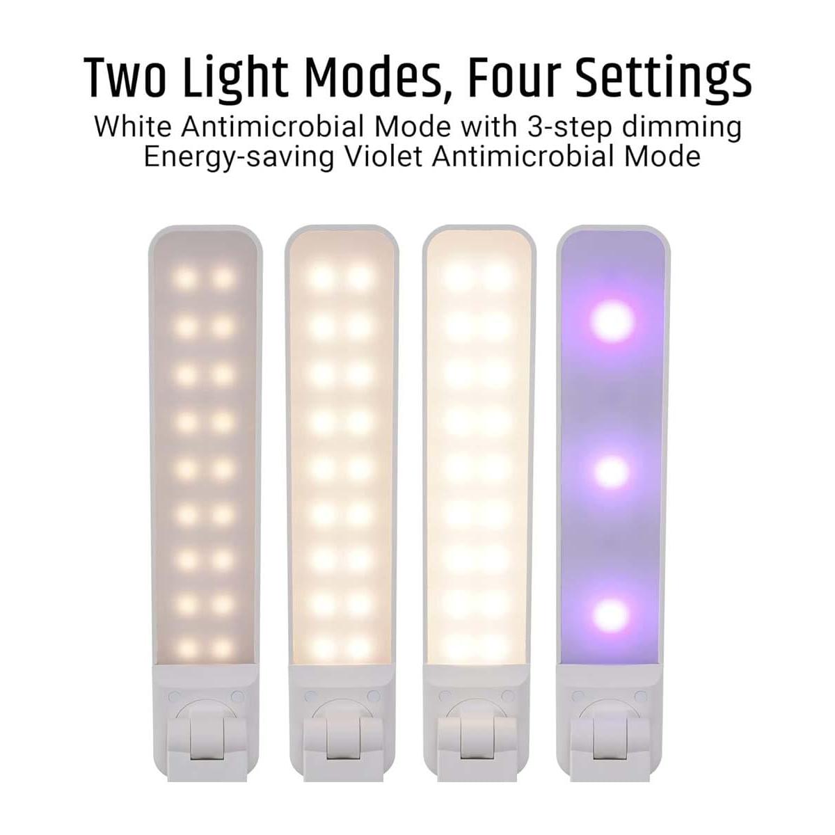 Brilli 15"H Bright-Clean Antimicrobial LED Desk Lamp Matte White Finish with Wireless Charging