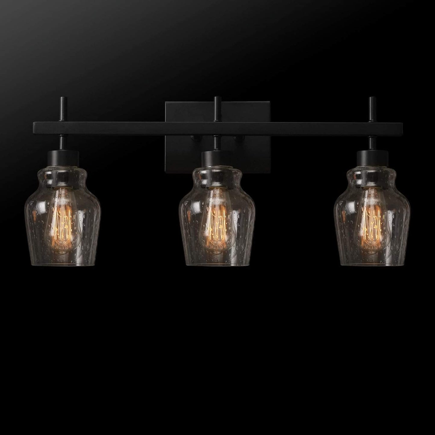 Bunbury 5-Piece "All-in-One" Bathroom Set, Matte Black, 3-Light Vanity Light Combo