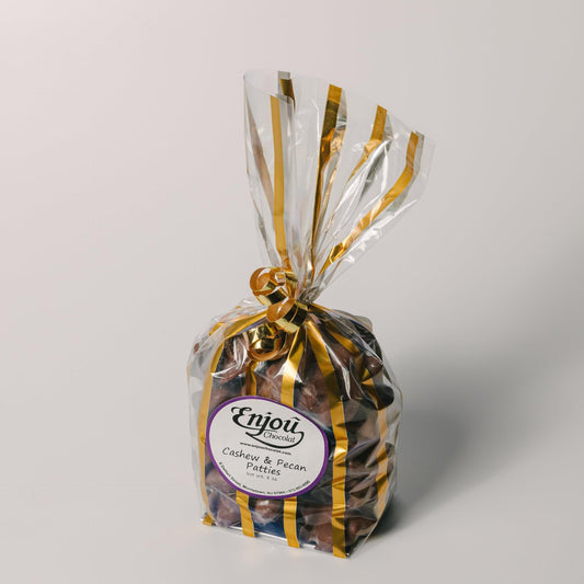 a bag of chocolates with a label
