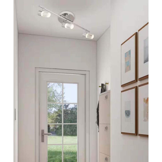 Catalina 19"W 3-Light LED Track Bar Light Fixture Brushed Nickel with Bubble Glass Shades