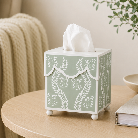 a box of tissues on a table