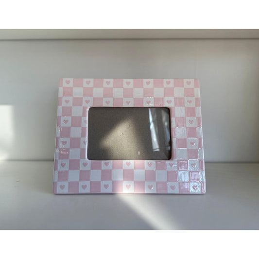 Checkered Heart Photo Frame