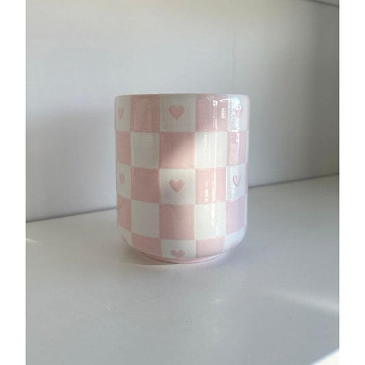Checkered Heart Vase