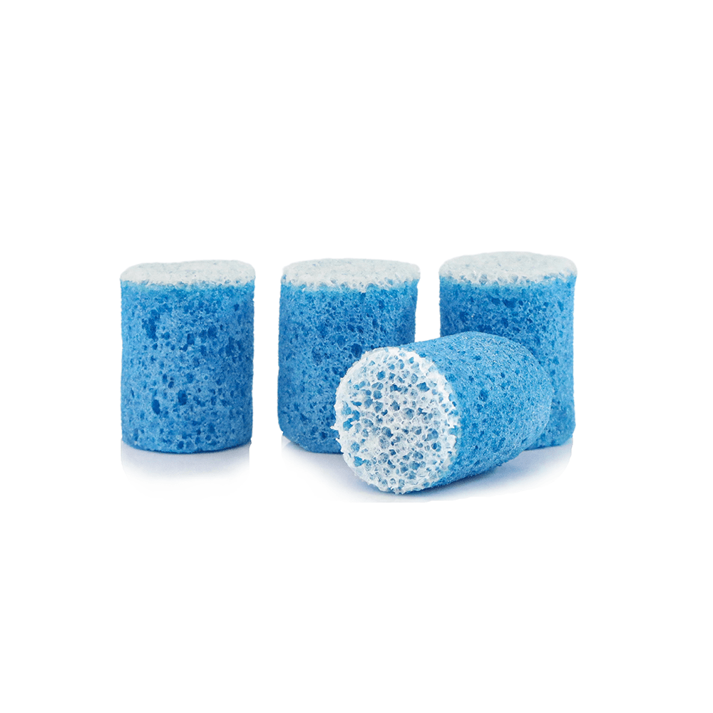 a group of blue sponges