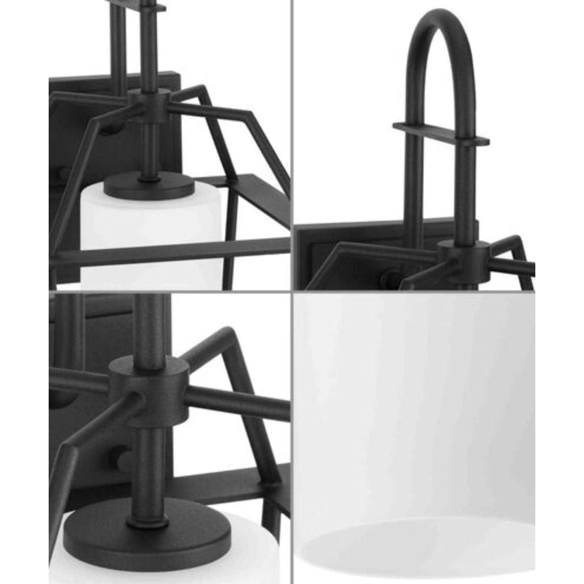 Chilton 1-Light 18"h Large Outdoor Wall Lantern Etched Opal Glass Textured Black Finish by Progress
