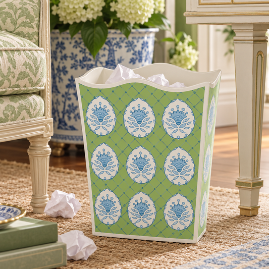 Green Meadow Crest Wastepaper Basket & Tissue (2 Options)