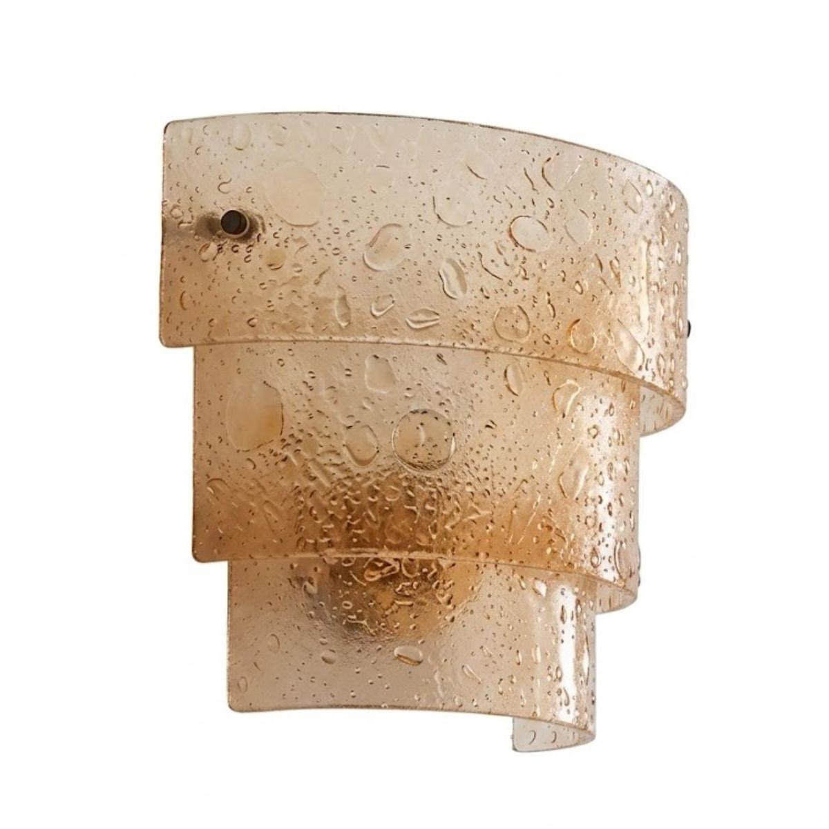 a light fixture with water droplets on it