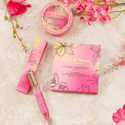 a pink box with a pink container and a pink container with a pink container and pink flowers