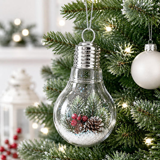 Clear Plastic Bulb Ornaments 5.25 Inches