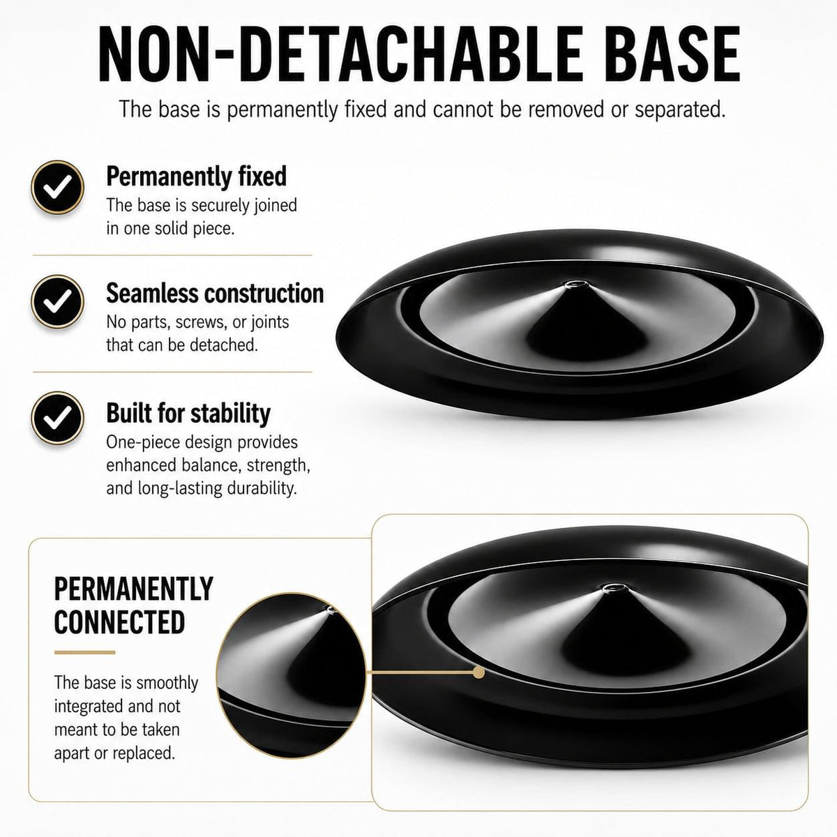 Contemporary Double Circle Black Painted Metal Ornament Display Stand 8.2 Inches