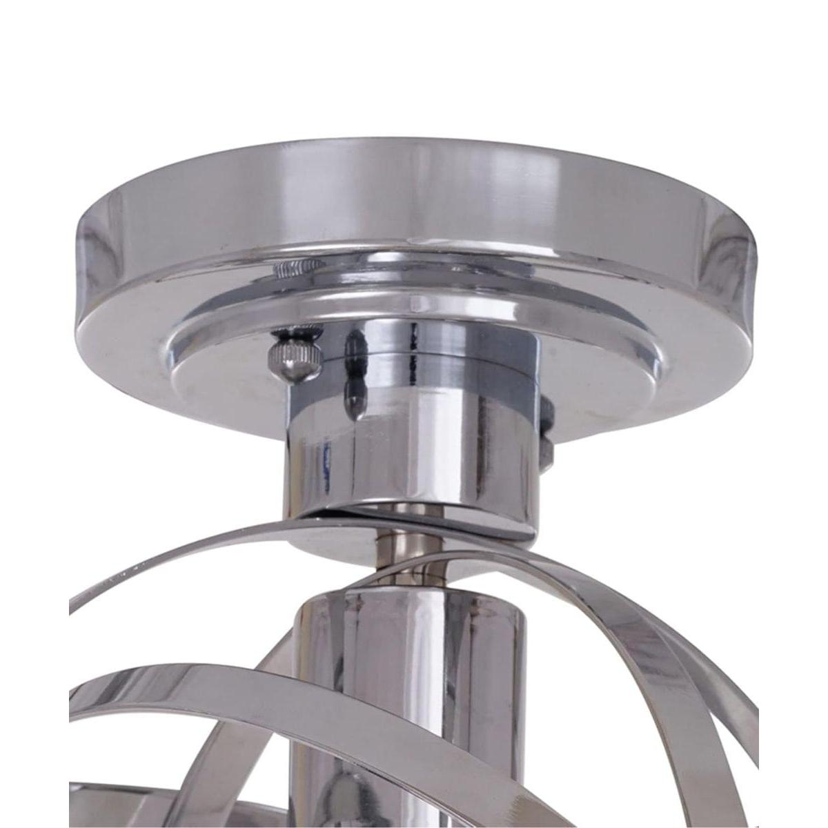 Cresswell 10"W Colton Orbit 1-Light Chrome Elliptical Rings Semi-Flushmount Orb Light Fixture