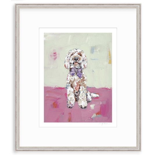 Doodle Dog (pink background) Fine Art Print